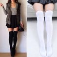 thumbnail image 2 of Kmbangi Women Cotton Thigh High Stocking Solid Color Over the Knee Extra Long Socks, 2 of 2