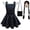 Dress+Wig+Bag, variant on HAWEE Wednesday Addams Costume Dress with Bag for Kids, Girls Halloween Black Uniform Dress Addams Costume Dress for Cosplay Party