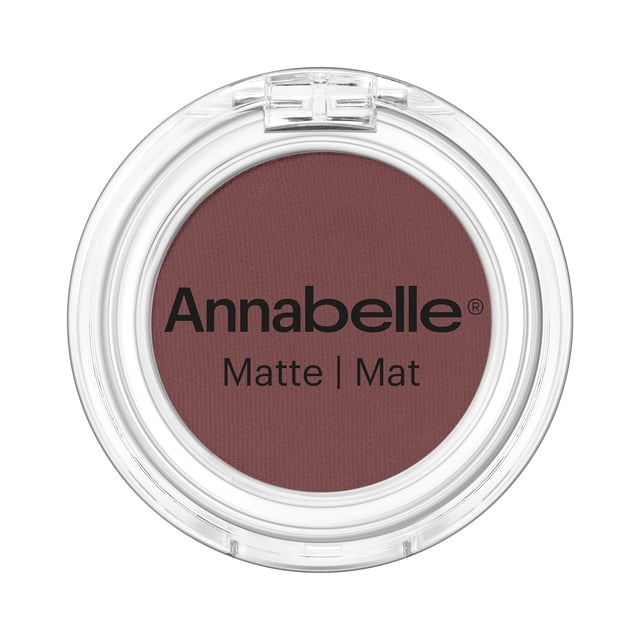 Annabelle Fard à Paupières Mat Simple en Teinte Grenat, Présenté en un compact Rond Clair avec une texture Mate Lisse et Veloutée. Ce Fard à Paupières en Poudre Hautement Pigmenté et Longue Tenue s'Estompe Sans Effort pour une application de Maquillage des Yeux Sans Plis.