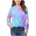 thumbnail image 2 of Posijego Chandail en Molleton pour Petite Fille, Col Rond, Manches Longues, Torsade devant, Crop Top Athlétique, 2 of 7