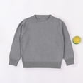 thumbnail image 2 of SERTG Child and Child Sweater Kids Fall Solid Color Plaid Kids Crew Neck Soft Knit Pullover Tops Winter Long Sleeve Round Neck Sweaters(Gray#1,4-5 Years), 2 of 5
