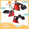 thumbnail image 4 of Aosom 3 in 1 Ride on Excavator Bulldozer, Road Roller w/ Music, Red, 4 of 10