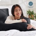 thumbnail image 2 of Bare Home Satin Body Pillowcase - Luxury Pillowcase - Soft and Smooth - Breathable - Envelope Closure, Black, 2 of 6