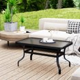 thumbnail image 2 of Outsunny 37" Outdoor Patio Coffee Table with Tempered Glass Top, Black, 2 of 10
