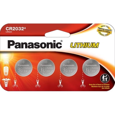 Panasonic CR2032 3.0 Volt Long Lasting Lithium Coin Cell Batteries in Child Resistant, Standards Based Packaging, 4 Pack