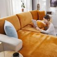 thumbnail image 3 of 2024 Soft Velvet Sofa Seat Cushion Cover - Stretch Non-Slip Sofa Cover Couch Cushion Covers for Sectional Sofa L Shape  Sofa Cushion Slipcover Furniture Protection (Grey  Large Single Sea, 3 of 13