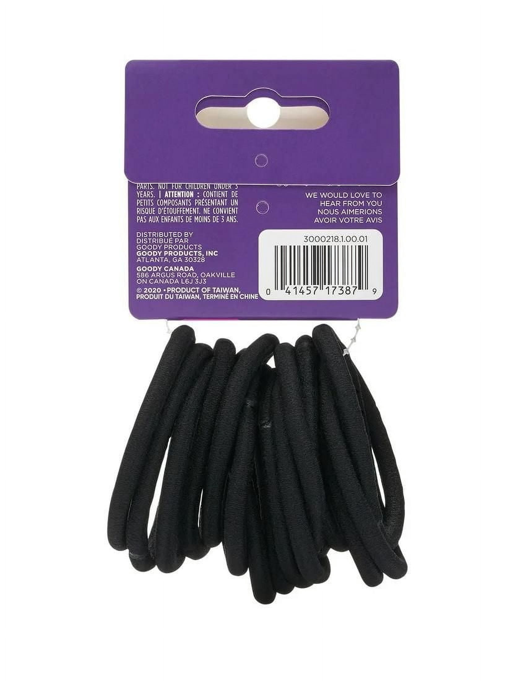 Goody Ouchless Super Stretch Hair Elastics for Thick Hair, Black, 15 Count