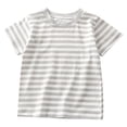 thumbnail image 1 of Girls Tops Tees & Shirts Short Sleeve Striped Tee for Kids Lightweight Everyday Wear Durable Blend, 1 of 7