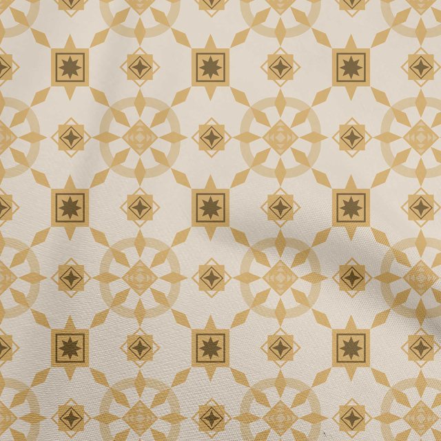 oneOone Polyester Spandex Brown Fabric Geometric Craft Projects Decor Fabric Printed By The Yard 56 Inch Wide