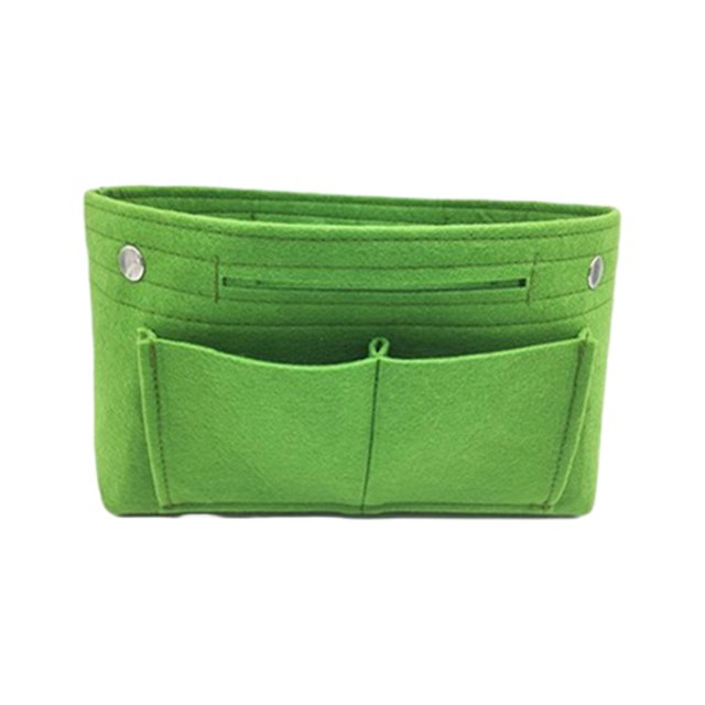 Maytalsory Travel-friendly Felt Insert Bag Cosmetics Safe On Go Made With Felt Makeup Organizer Inner Bags Green