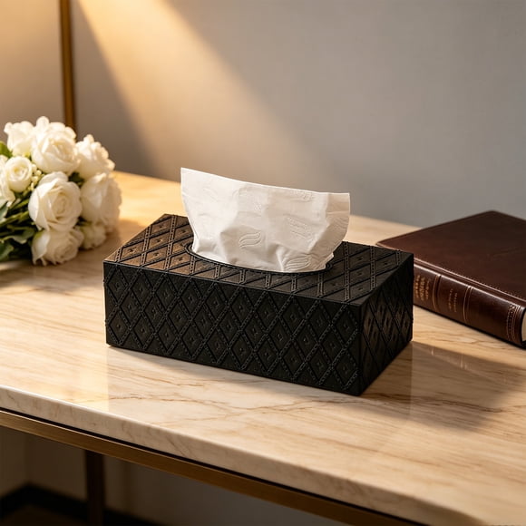 Sentmoon Tissue Box Cover 1pcs Tissue Box Holders tissue storage box household or car office toilet paper storage box Multi purpose storage box Desktop Refillable Tissue Holders