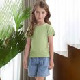 thumbnail image 2 of Girls Bow Back T Shirts Kids Ribbed Crew Neck Short Sleeve Tops Summer Trendy Tees, 2 of 8