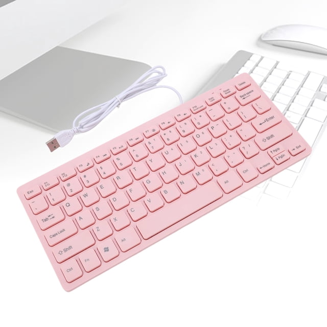 78 Keys USB Keyboard, Wired Compact Silent Keyboard for PC Laptop Gaming and Office, with Anti Slip Foot Pads, Comfortable Design