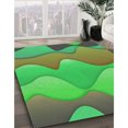 thumbnail image 3 of Ahgly Company Machine Washable Indoor Rectangle Transitional Olive Drab Green Area Rugs, 6' x 9', 3 of 7