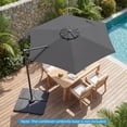 thumbnail image 4 of Costway Parasol Déporté de Patio 10 Pi avec Rotation à 360°, Évent, Base en Croix Incluse Gris, 4 of 10