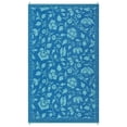 thumbnail image 4 of Nanan 6x9 Waterproof Outdoor Rug, All-Weather Floral Pattern Patio Mat, UV Resistant, Stain Resistant, Easy Clean Plastic Rug for Yard, Deck, Balcony, Camping,Dark Blue/Lake Green, 4 of 8