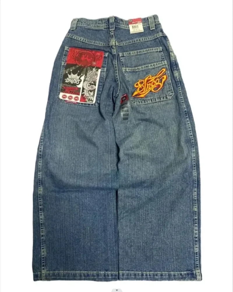 JNCO Y2K Baggy Jeans Men Women Retro streetwear Skateboard Printed JNCO Y2K Baggy Jeans Men Women Retro streetwear Skateboard Printed