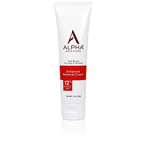 Alpha Skin Care Enhanced Renewal Cream | Anti-Aging Formula | 12% Glycolic Alpha Hydroxy Acid (AHA) | Reduces the Appearance of Lines Wrinkles | For Normal to Dry Skin | 2 Oz