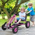 thumbnail image 2 of Costway Go Kart 4 Wheel Pedal Powered Kids Ride On Toy with Adjustable Seat Pink, 2 of 8