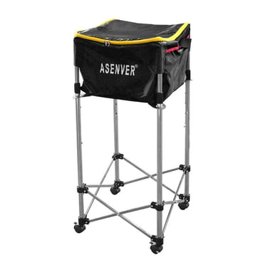 Graflsoa Portable Tennis Ball Basket with Adjustable Height, Stainless Steel Frame, and Foldable Design for Easy Storage and Transport