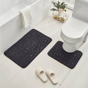 Dvkptbk Bathroom Rugs and Bath Mat Set Non Slip Absorbent Stain Resistant Quick Dry Washable Bathroom Rug Bath Mats for Bathroom Floor Tub Sink Shower Mat Easy Care (16"x24"+16"x20")