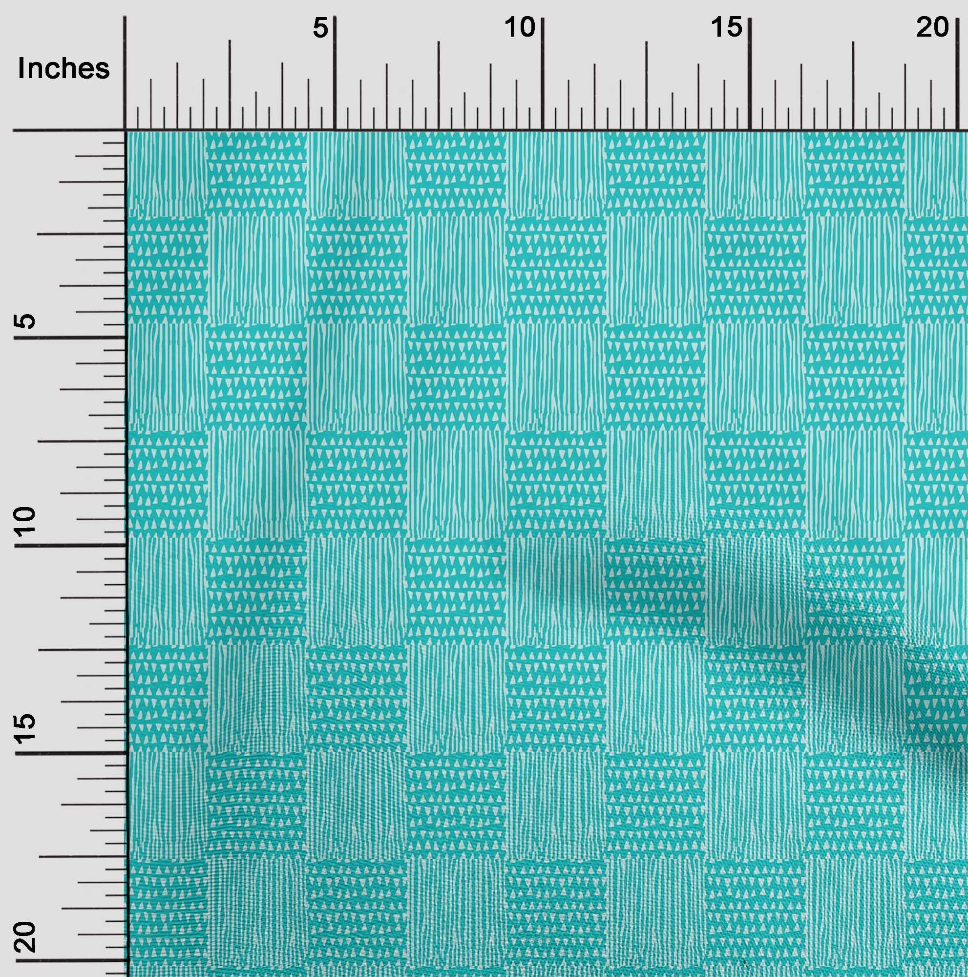oneOone Organic Cotton Voile Fabric Geometric Block Printed Craft Fabric BTY 42 Inch Wide