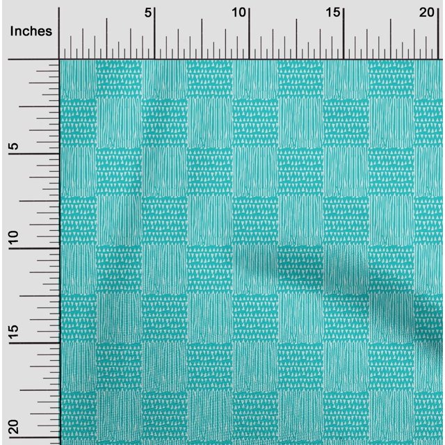 oneOone Cotton Silk Fabric Geometric Block Print Sewing Fabric BTY 42 Inch Wide
