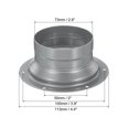 thumbnail image 2 of Unique Bargains Raccord de Conduit de 3 Pouces Bride Métallique Raccord Droit Bride de Tuyau Ronde Conduit de Ventilation, 2 of 5