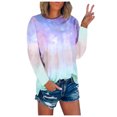 thumbnail image 1 of Birdeem T-Shirt Décontracté Teinture sur Nœuds Imprimé Manches Longues Col Rond Blouse Géométrie Imprimée, 1 of 1