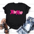 thumbnail image 1 of T-shirts d'Été Grande Taille pour Femmes Décontractés Mode pour Femmes Amour Col Rond Manches Courtes T-Shirt pour Femmes Col en V T-Shirt pour Femmes en Liquidation, 1 of 3