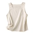 thumbnail image 1 of Timegard Womens Tank Tops Cotton Linen Square Neck Sleeveless Summer Casual Loose Tops Basic Tee Blouse, 1 of 7
