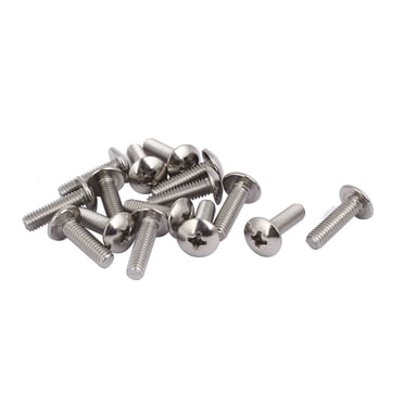 Vis de Machine à Tête Crantée pour Ferme en Acier Inoxydable 316 M4 x 14 mm 15 Pcs