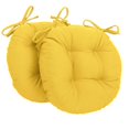 thumbnail image 1 of 16-inch Solid Twill Round Tufted Chair Cushions (Set of 2), 1 of 2