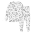 thumbnail image 1 of MIASHUI Kid DIY Hand Painted Homewear Set Boy Girl Pajama Sets Cute Funny Cartoon,White,2-3 Years, 1 of 2
