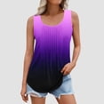 thumbnail image 1 of VKOYWKM Débardeurs Grande Taille pour Femmes Col Rond Plissé Sans Manches Tunique Imprimé Dégradé Tendance Débardeurs d'Été Décontractés, 1 of 5