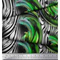 thumbnail image 2 of Soimoi Green Poly Georgette Fabric Stripe & Leopard Animal Skin Print Sewing Fabric BTY 42 Inch Wide, 2 of 3