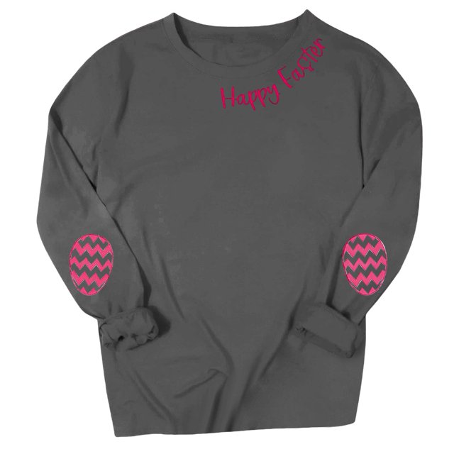 Chandail Simple pour Femmes Happly Easter Chandails pour Femmes Oeufs de Pâques Graphique Coupe Ample Col Rond Chandails de Sport Festival Chandails à Enfiler Hauts - Hontri