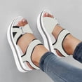 thumbnail image 2 of Sandales en Cuir pour Femmes Bout Rond Ouvert Boucle Ajustable Plateforme Mules Mode Compensées à Enfiler Été Décontractées Antidérapantes Marche Plage Pantoufles Gris Taille 9, 2 of 3