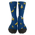 thumbnail image 1 of Crew Socks for Men Cute Banana Print Novelty Soft Lightweight One Size, 1 of 4