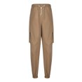 thumbnail image 2 of Autumn And Winter Mens Solid Color Work Pants Drawstring Leg Mouth Sticky Tape Pocket Casual Pants, 2 of 5