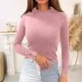 thumbnail image 2 of Pisexur Pull Col Roulé pour Femmes Couleur Unie Pulls Courts pour Femmes Tunique Pull Tricoté pour Femmes Décontracté Manches Longues Pulls d'Automne Pull Col Rond Hauts, 2 of 5