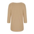 thumbnail image 3 of FAIWAD Oversized Tshirts for Women 3/4 Sleeve Button Decor Tops Cute Round Neck Basic Business Tees Blouses, 3 of 4