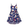 thumbnail image 1 of Robe Fille à Bretelles Spaghetti Asymétrique Florale en Coton, Robe de Plage Fraîche 4 Ans, 1 of 1