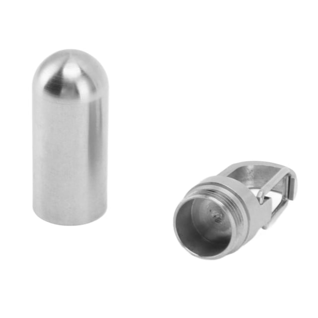 Stainless Steel Keychain Holder, Waterproof Single Chamber Container for Travel Camping, with Lightweight Portable Design for Emergency Pills and Vitamins