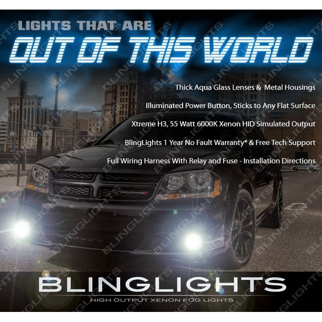 For 2011 2012 2013 2014 Dodge Avenger Fog Lamps Driving Lights Kit Xenon