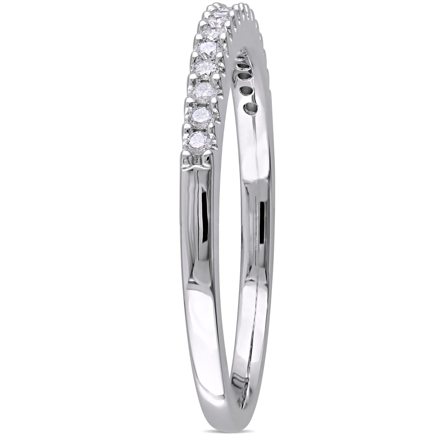 Bague d'anniversaire semi-éternité Miabella avec diamants 1/7 CT poids total en argent sterling