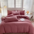 thumbnail image 4 of All-Season Bedding Set, 4-Piece Washable Solid Color Duvet Cover and Sheet Set with Pillowcases, Soft Breathable Fabric for Year-Round Home Use, 4 of 9