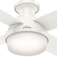 thumbnail image 5 of Hunter 44 Inch Dempsey Low Profile Fresh White Ceiling Fan with Light & Remote, 5 of 5