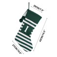 thumbnail image 3 of EIMELI 20 Inches Initial Monogram Embroidered Christmas Stocking Striped Knitted Christmas Decorations Stocking Green Letter Stockings for Family Holiday and Xmas Tree Fireplace Decor-R-G, 3 of 5