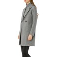 thumbnail image 2 of INSPIRE CHIC Women's Double Breasted Lapel Raglan Long Sleeve Mid Length Overcoat M Grey, 2 of 8